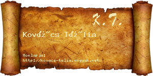 Kovács Tália névjegykártya